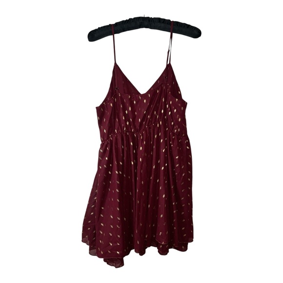 CoMMENSE Foil Spot Print Cami Dress with Matching Cape Burgundy NWT XL Sold Out - Picture 3 of 8